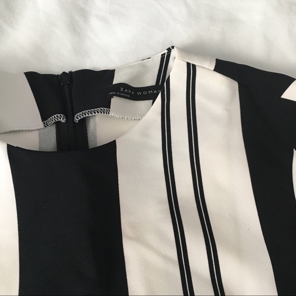 Zara black and white stripe blouse - Picture 3 of 7